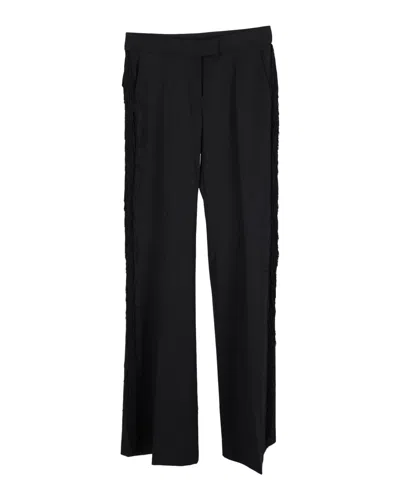 Stella Mccartney Fringed Trousers In Black Wool