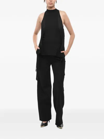 Stella Mccartney Fringe-trim Sleeveless Jumpsuit In Black