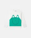 Stella Mccartney Frog Graphic Crewneck Sweatshirt In White/green