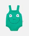 Stella Mccartney Frog Graphic Embroidered Romper In Green