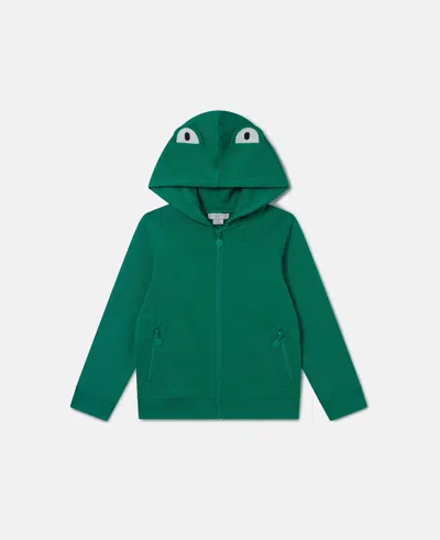 Stella Mccartney Frog Graphic Hooded Zip Sweatshirt In Green