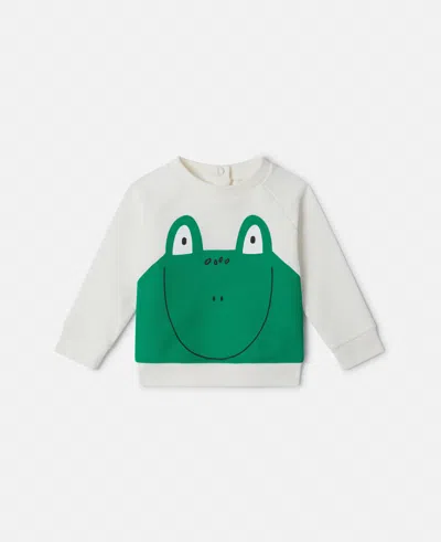 Stella Mccartney Frog Graphic Long Sleeve T-shirt In Cream