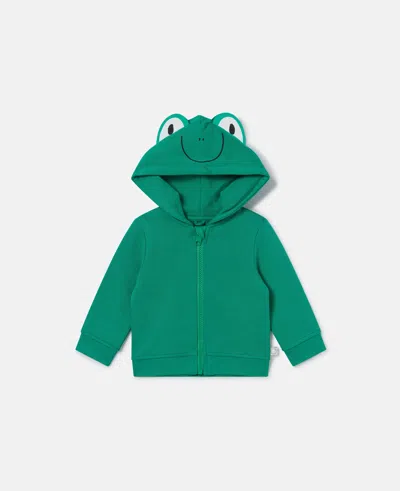 Stella Mccartney Frog Graphic Zip Hoodie In Green