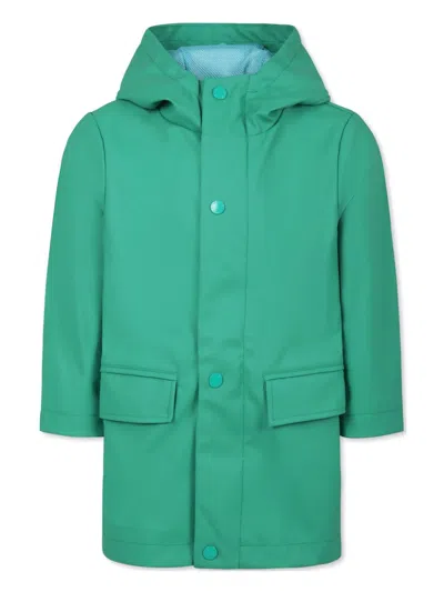Stella Mccartney Kids' Frog Hooded Coat In Green