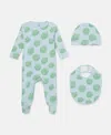 Stella Mccartney Frog Print Romper Gift Set In Blue/green