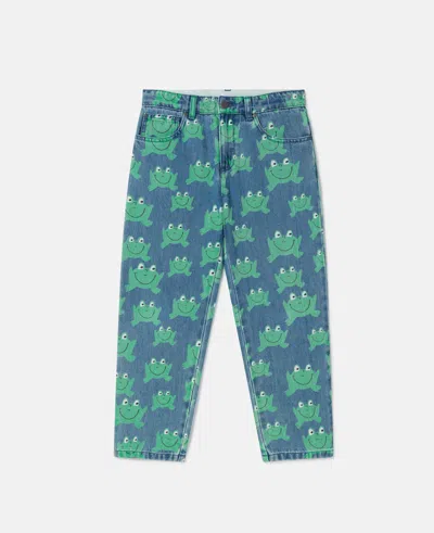 Stella Mccartney Frog Print Straight-leg Denim Jeans In Blue