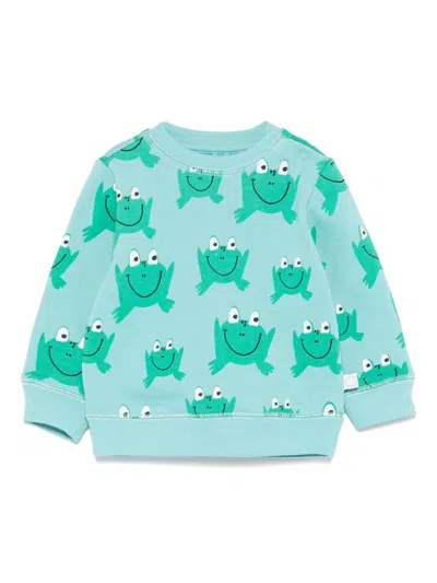 Stella Mccartney Babies' Frog-print Sweatshirt In Blue
