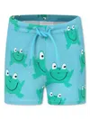 Stella Mccartney Frog-print Swim Trunks In 蓝色