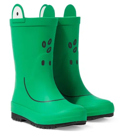 Stella Mccartney Kids' Frog Printed Rain Boots In Green