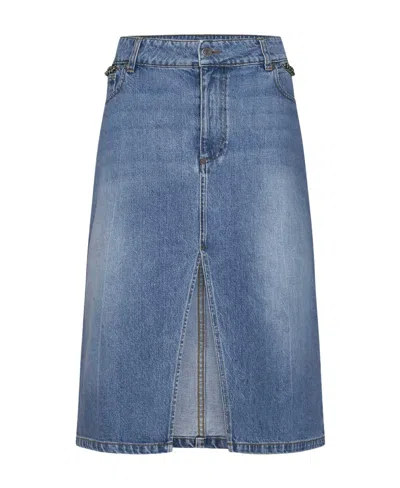 STELLA MCCARTNEY STELLA MCCARTNEY FRONT SLIT DENIM SKIRT