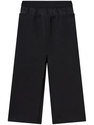 Stella Mccartney Tulle-trimmed Wool-twill Midi Skirt In Black