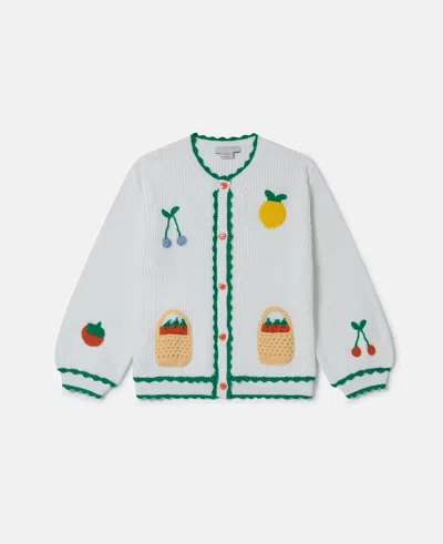 Stella Mccartney Cotton Knit Crochet Cardigan In Cream