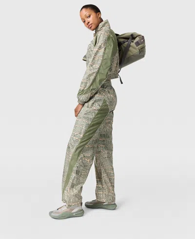 Stella Mccartney Funnel Neck Graphic Print Track Jacket In Green