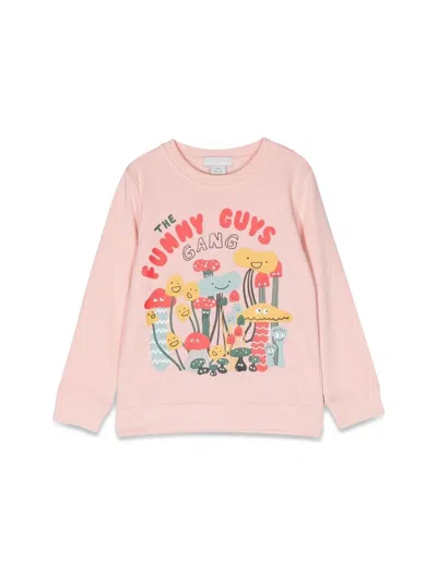 Stella Mccartney Funny Guys Mini Crewneck Sweatshirt In Pink
