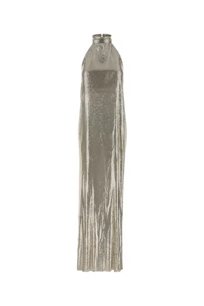 Stella Mccartney Chainmail Halterneck Gown In Silver