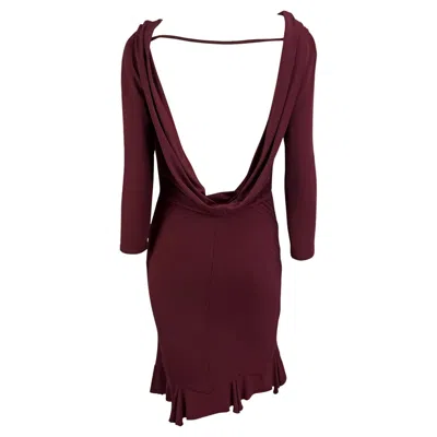 Pre-owned Stella Mccartney F/w 1999 Chloé By  Runway Maroon Bodycon Backless Cowl Dress In Red