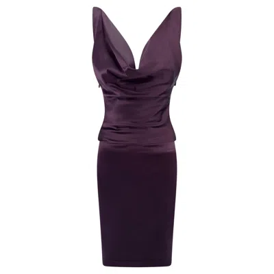 Pre-owned Stella Mccartney F/w 2003  Burgundy Satin Corset Runway Mini Dress It40 In Red