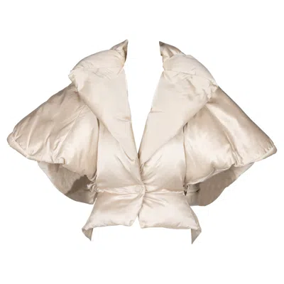 Pre-owned Stella Mccartney F/w 2004 Champagne Sculptural Show Stopping Puffer Jacket In Sand