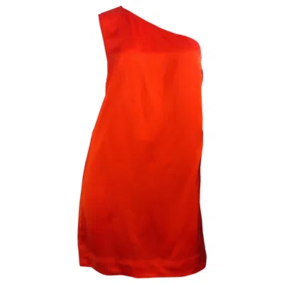 Pre-owned Stella Mccartney F/w 2010 Bright Orange Sz 42 / 6-8 One Shoulder Mini Dress