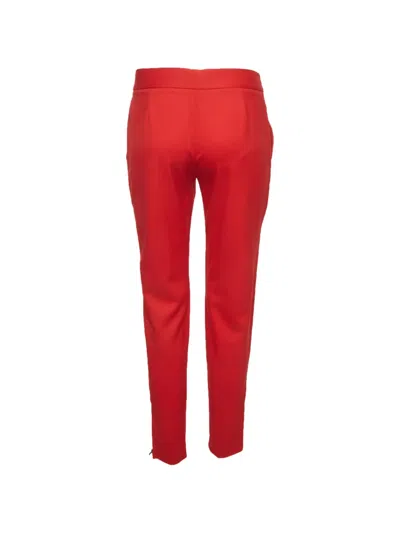 Pre-owned Stella Mccartney Gabardine Ankle-zip Trousers In Red