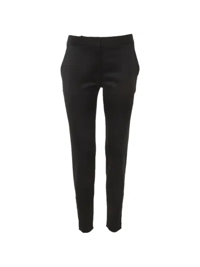Pre-owned Stella Mccartney Gabardine Slim-fit Trousers In Black