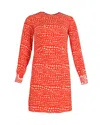 Stella Mccartney Gabel Heart Print Dress In Red Silk In Red