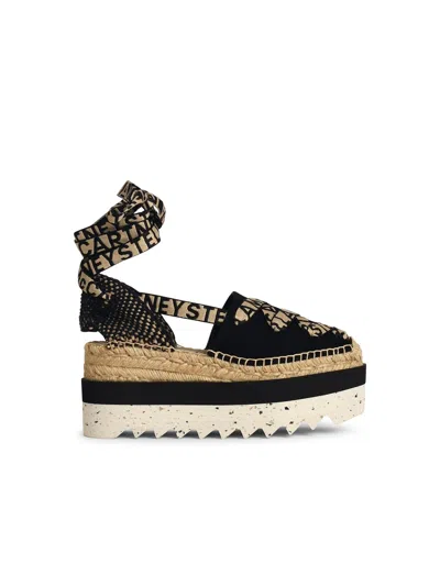 Stella Mccartney Gaia Black Tela Sandals