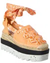 Stella Mccartney Gaia Canvas Platform Espadrille In Orange