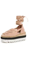Stella Mccartney Gaia Canvas Platform Espadrilles Blush In Blush