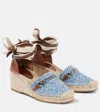 Stella Mccartney Gaia Denim Boucle Espadrilles In Blue