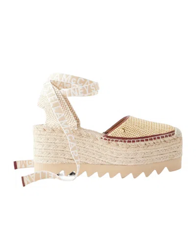 Stella Mccartney Gaia Espadrille Wedge In Neutral