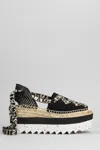 Stella Mccartney Black Organic Canvas Gaia Platform Espadrilles