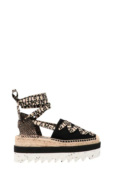 Stella Mccartney Stella Mc Cartney Gaia Wedge Espadrillas In Black