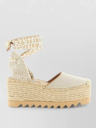 Stella Mccartney Gaia Espadrilles Open Back Platform Woven In Neutral