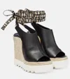 Stella Mccartney Gaia Faux Leather Espadrille Sandals In Black
