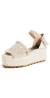 Stella Mccartney Canvas Wedge With Multicolor Fringe Detail