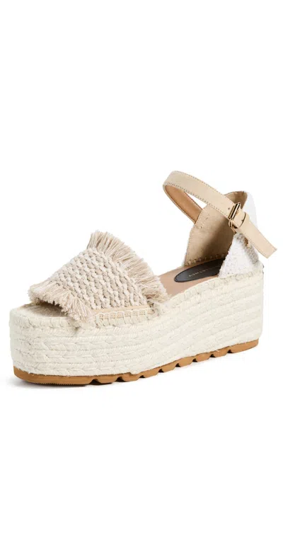 STELLA MCCARTNEY GAIA JACQUARD WEBBING AND ALTER SUEDE ESPADRILLES DUST