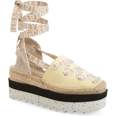 Stella Mccartney Gaia Logo Strap Espadrille In Neutral