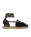 Stella Mccartney Gaia Logo-trim Lace-up Espadrilles In Black