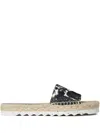 Stella Mccartney Gaia Embroidered Mushroom Espadrille Slides In Neutrals