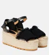 Stella Mccartney Gaia Jacquard Webbing And Alter Mat Espadrilles Black In Black