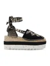 Stella Mccartney Black Organic Canvas Gaia Platform Espadrilles