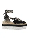 Stella Mccartney Black Organic Canvas Gaia Platform Espadrilles In Deep