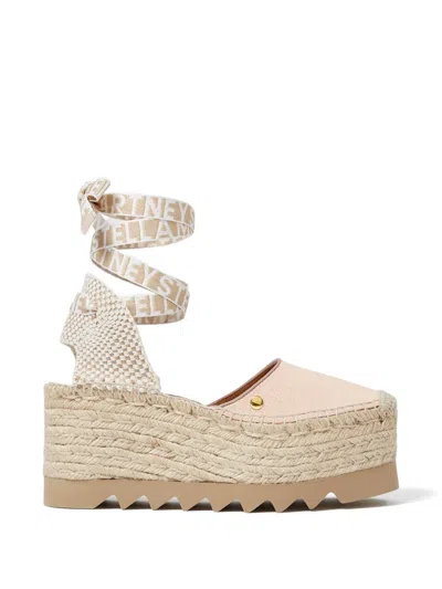 Stella Mccartney Gaia Platform Espadrilles In Neutral