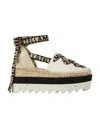 Stella Mccartney Canvas Lace-up Espadrillas With Comfortable Wedge Heel In White