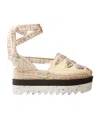 Stella Mccartney Gaia Platform Strapped Espadrilles In Yellow