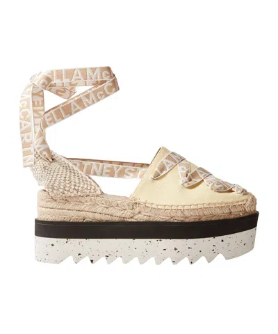 Stella Mccartney Gaia Platform Strapped Espadrilles In Yellow