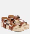 Stella Mccartney Gaia S-wave Leather Espadrille Sandals In Brown