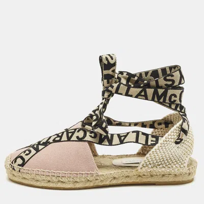 Pre-owned Stella Mccartney Gaia Size 36 Pink/beige Canvas Espadrille Flats