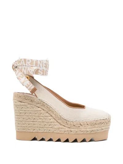 Stella Mccartney Gaia Slingback Wedge Espadrilles In Neutral
